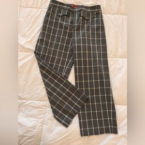 Gray plaid wide leg slacks. Size 2